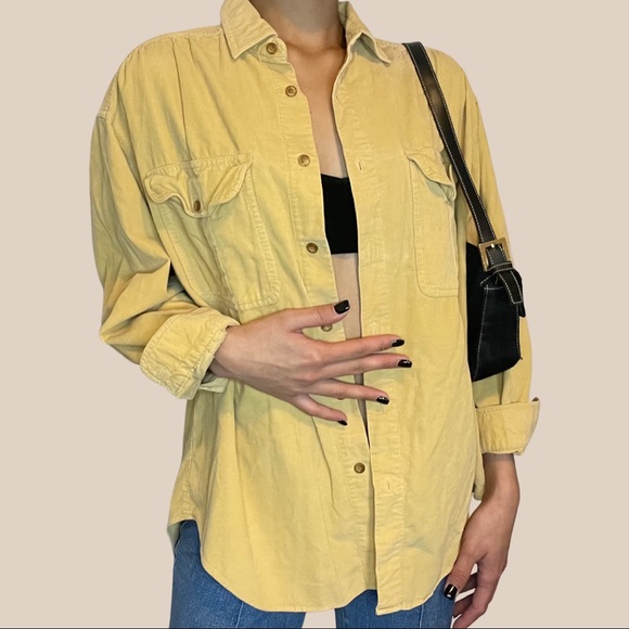 Tan corduroy button up - Picture 2 of 4